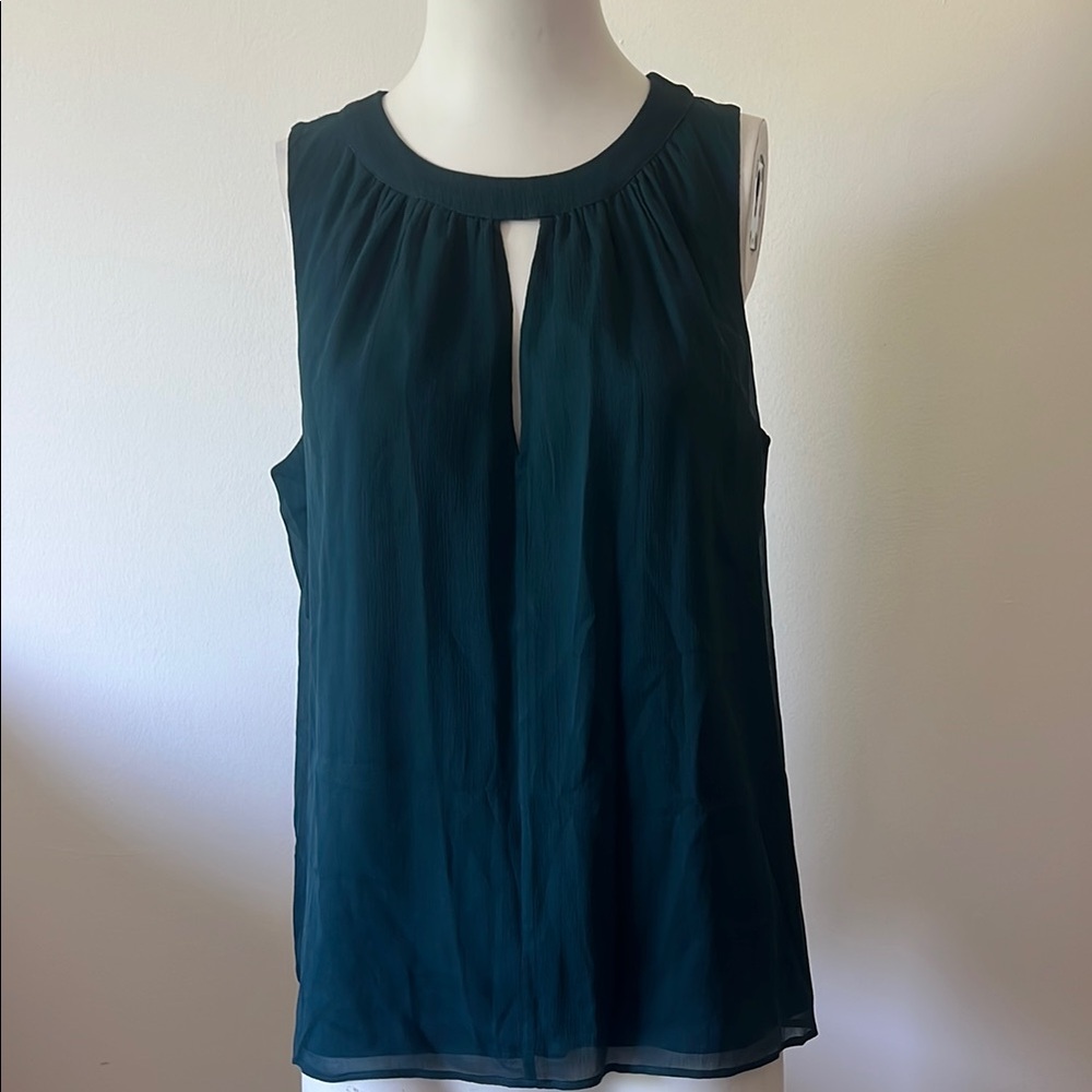 J. Crew Green Cut Out Relaxed silk Blouse